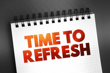 Not defterindeki metni yenileme zamanı, konsept arkaplan