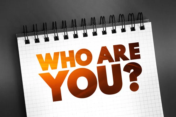 Who You Question Text Quote Notepad Έννοια Φόντο — Φωτογραφία Αρχείου