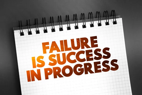 Failure Success Progress Tekst Citaat Notitieblok Concept Achtergrond — Stockfoto