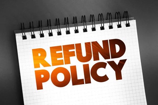 Refund Policy Text Pad Business Concepts Background — 스톡 사진