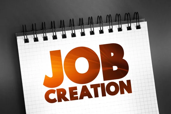 Job Creation Text Auf Notizblock Business Konzept Hintergrund — Stockfoto