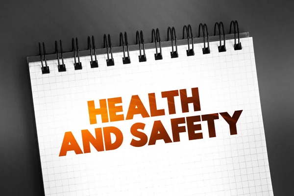 Texto Salud Seguridad Bloc Notas Antecedentes Concepto Médico — Foto de Stock