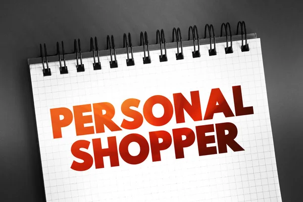 Personal Shopper text quote on notepad, concept background