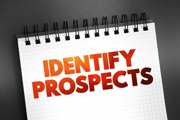 stock image Identify Prospects text on notepad, concept background