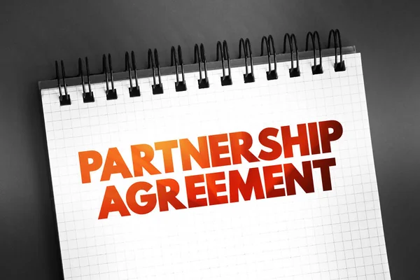 Соглашение Партнерстве Юридический Документ Определяющий Структуру Управления Партнерством Права Обязанности — стоковое фото