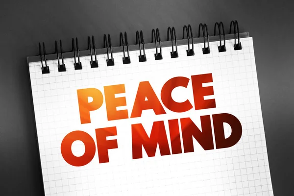 Peace Of Mind text quote on notepad, concept background