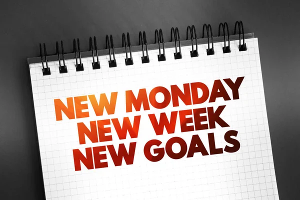 Νέο Κείμενο Της Δευτέρας Νέα Εβδομάδα Νέοι Στόχοι Στο Σημειωματάριο — Φωτογραφία Αρχείου