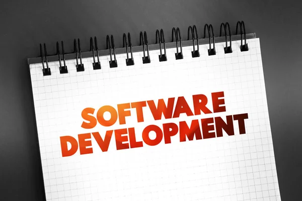 Desenvolvimento Software Conjunto Atividades Ciência Computação Dedicadas Processo Criação Concepção — Fotografia de Stock
