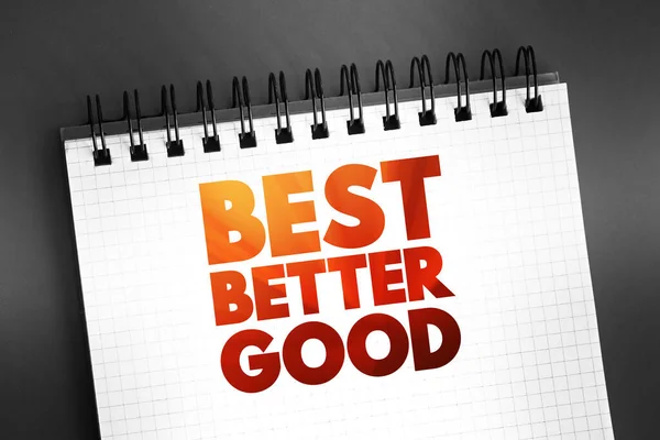 Best Better Good Text Notepad Concept Background — Stock Photo, Image