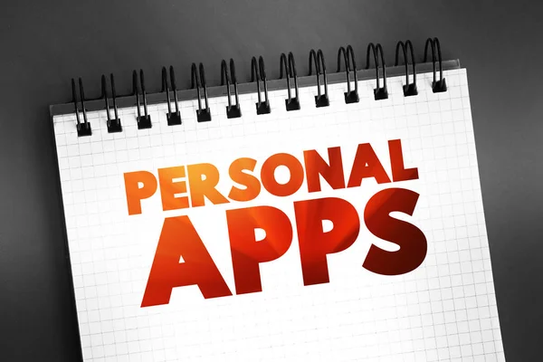 Testo Delle App Personali Blocco Note Sfondo Concettuale — Foto Stock