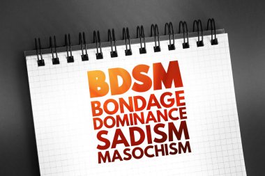 BDSM - Esaret, Hakimiyet, Sadizm, Mazoşizm kısaltması not defterinde, kavram geçmişi