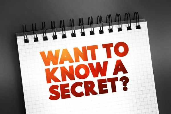 Want Know Secret Text Блокнот Concept Background — стоковое фото