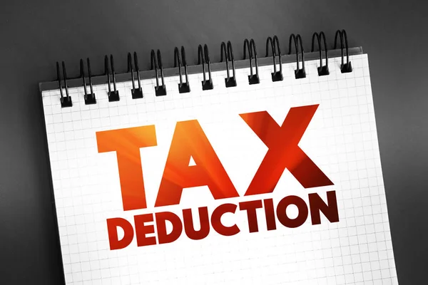 Deducción Impuestos Artículo Que Puede Restar Ingreso Imponible Para Reducir — Foto de Stock