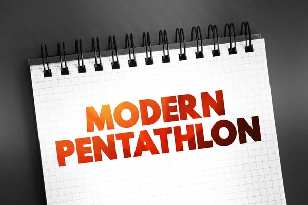 Pentathlon Moderne Sport Olympique Qui Comprend Cinq Épreuves Différentes Concept — Photo