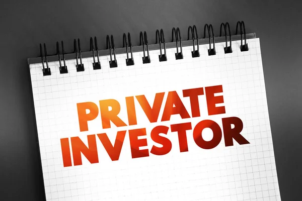 Investidor Privado Pessoa Empresa Que Investe Seu Próprio Dinheiro Uma — Fotografia de Stock