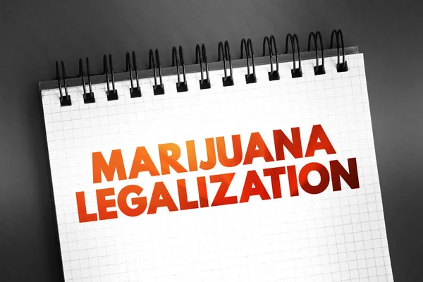 Text Legalizace Marihuany Poznámkovém Bloku Koncept Pozadí — Stock fotografie