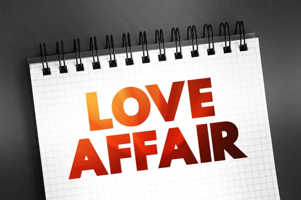 Love Affair Text Notepad Concept Background — Stock Photo, Image