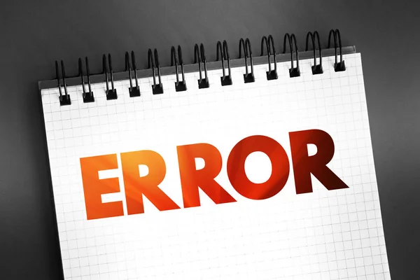 Error Text Notepad Concept Background — Stock Photo, Image