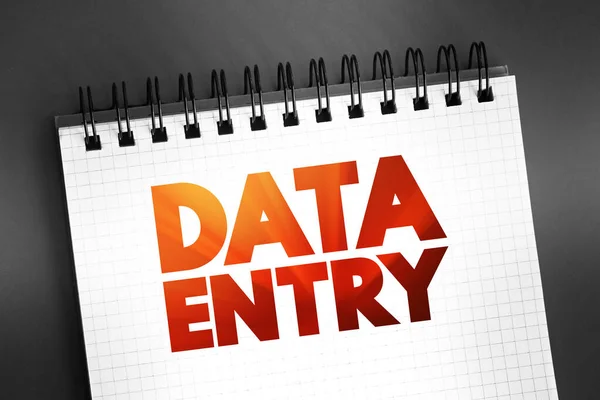 Data Entry text on notepad, concept background