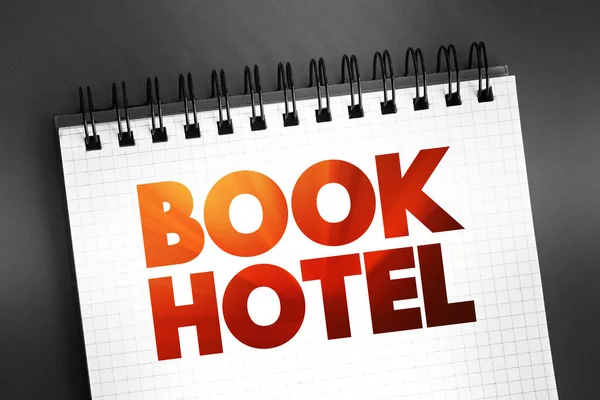 Prenota Hotel Testo Blocco Note Concept Background — Foto Stock