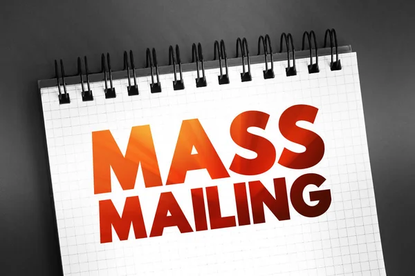 Mass Mailing Tekst Notatniku Tło Koncepcyjne — Zdjęcie stockowe