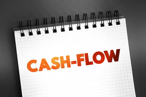 Cash-Flow - measurement of the amount of cash that comes into and out of your business in a particular period of time, text concept on notepad