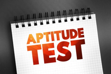 Yetenek Testi - bir adayın bilişsel yeteneğini veya kişiliğini belirlemek için kullanılan değerlendirme, not defterindeki metin kavramı