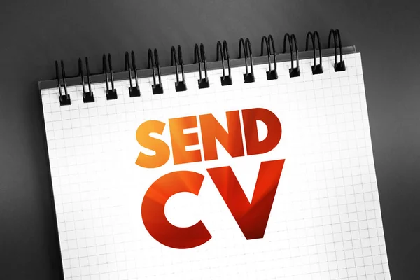 stock image Send Cv text on notepad, concept background