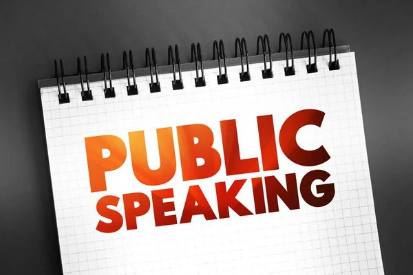 Falar Público Significa Ato Falar Cara Cara Para Uma Audiência — Fotografia de Stock