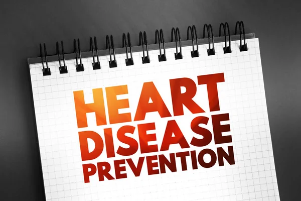 Prevenirea Bolilor Cardiace Text Notepad Concept Pentru Prezentări Rapoarte — Fotografie, imagine de stoc