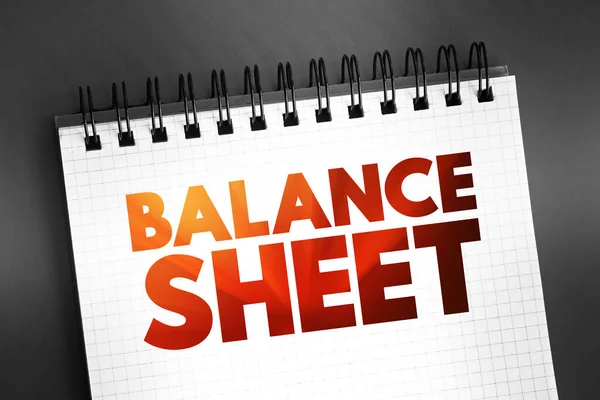 Balance Resumen Los Saldos Financieros Una Persona Organización Concepto Texto —  Fotos de Stock