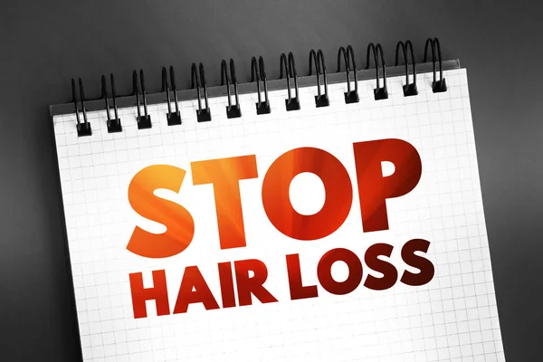 Stop Hair Loss Texto Bloco Notas Fundo Conceito Médico — Fotografia de Stock