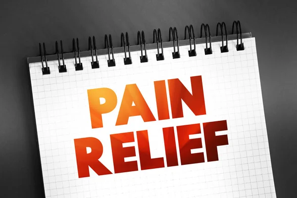 Pain Relief Text Quote Notepad Medical Concept Background — Stock Photo, Image