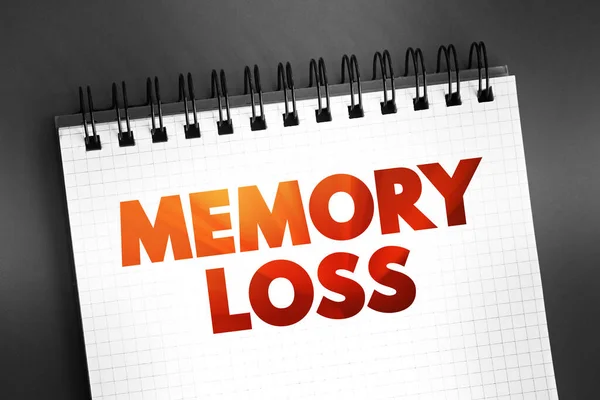 Memory Loss - amnesia is a deficit in memory caused by brain damage or disease, text concept on notepad