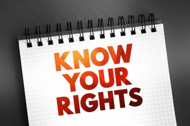 Not defterindeki haklarınızı bilin, konsept arkaplan