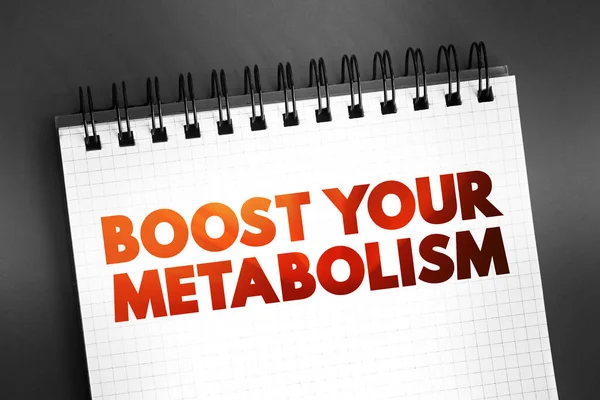Aumenta Tua Citazione Del Testo Del Metabolismo Blocco Note Sfondo — Foto Stock