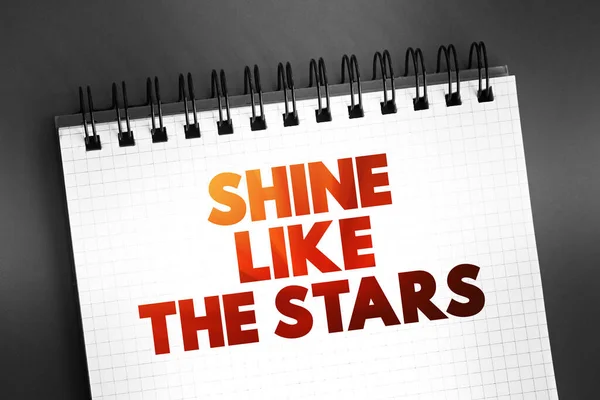 Shine Stars Texto Bloc Notas Concepto Fondo —  Fotos de Stock