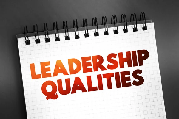 Qualità Leadership Citazione Testuale Blocco Note Background Concettuale — Foto Stock