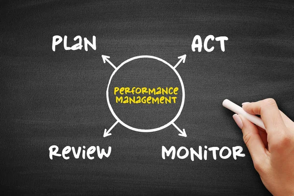 Performance Management Process Ensuring Set Activities Outputs Meets Organization Goals — Stock Photo, Image