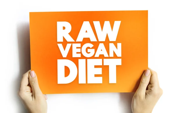 Raw Vegan Diet Podtyp Běžné Veganské Stravy Textový Koncept Kartě — Stock fotografie