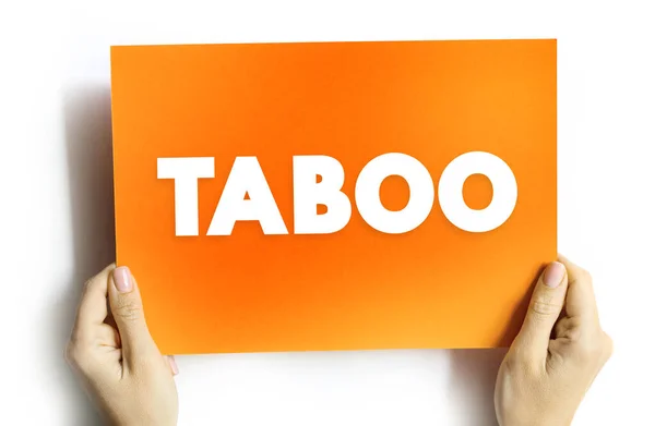Taboo Jest Zakaz Coś Oparciu Wrażliwość Kulturową Święte Lub Dozwolone — Zdjęcie stockowe