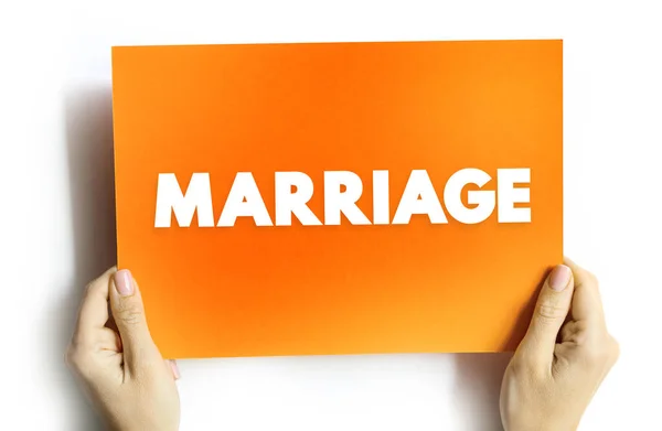 Házasság Két Ember Jogilag Vagy Hivatalosan Elismert Élettársi Kapcsolata Személyes — Stock Fotó