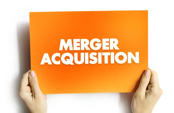 Merger Acquisition Involves Process Combining Two Companies One Text Concept — Stock Photo, Image