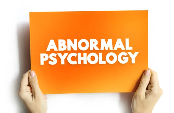 Anormal Psikoloji Alışılmadık Davranış Duygu Düşünce Kalıplarını Inceleyen Bir Psikoloji — Stok fotoğraf
