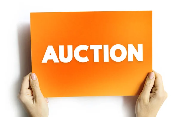 Auction Process Buying Selling Goods Services Offering Them Bids Taking — Stock Photo, Image