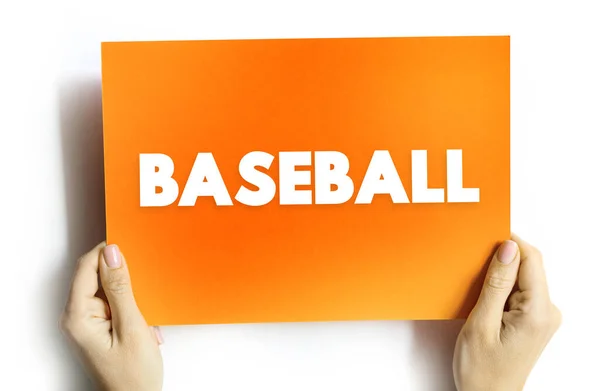 Бейсбол Бейсбольный Спорт Который Играют Две Команды Девять Игроков Каждой — стоковое фото