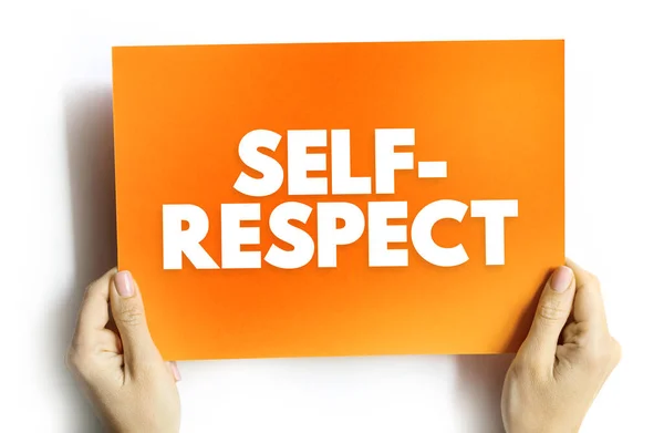 Self Respect Pride Confidence Oneself Feeling One Behaving Honour Dignity — Stock Photo, Image