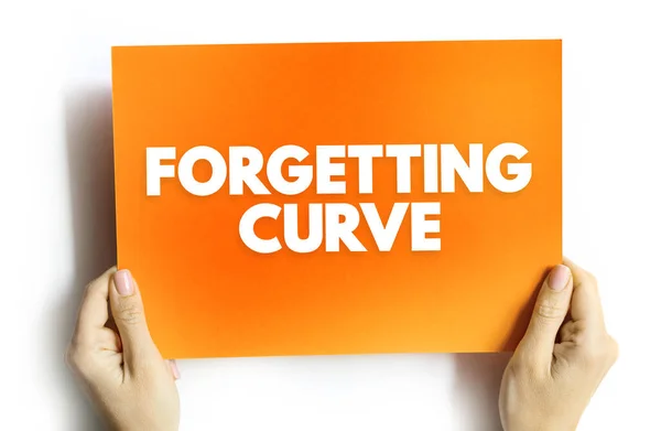 Forgetting Curve - the decline of memory retention in time, text concept on card