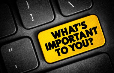 What's Important To You text button on keyboard, concept background