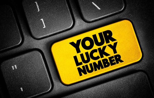 Your Lucky Number text button on keyboard, concept background